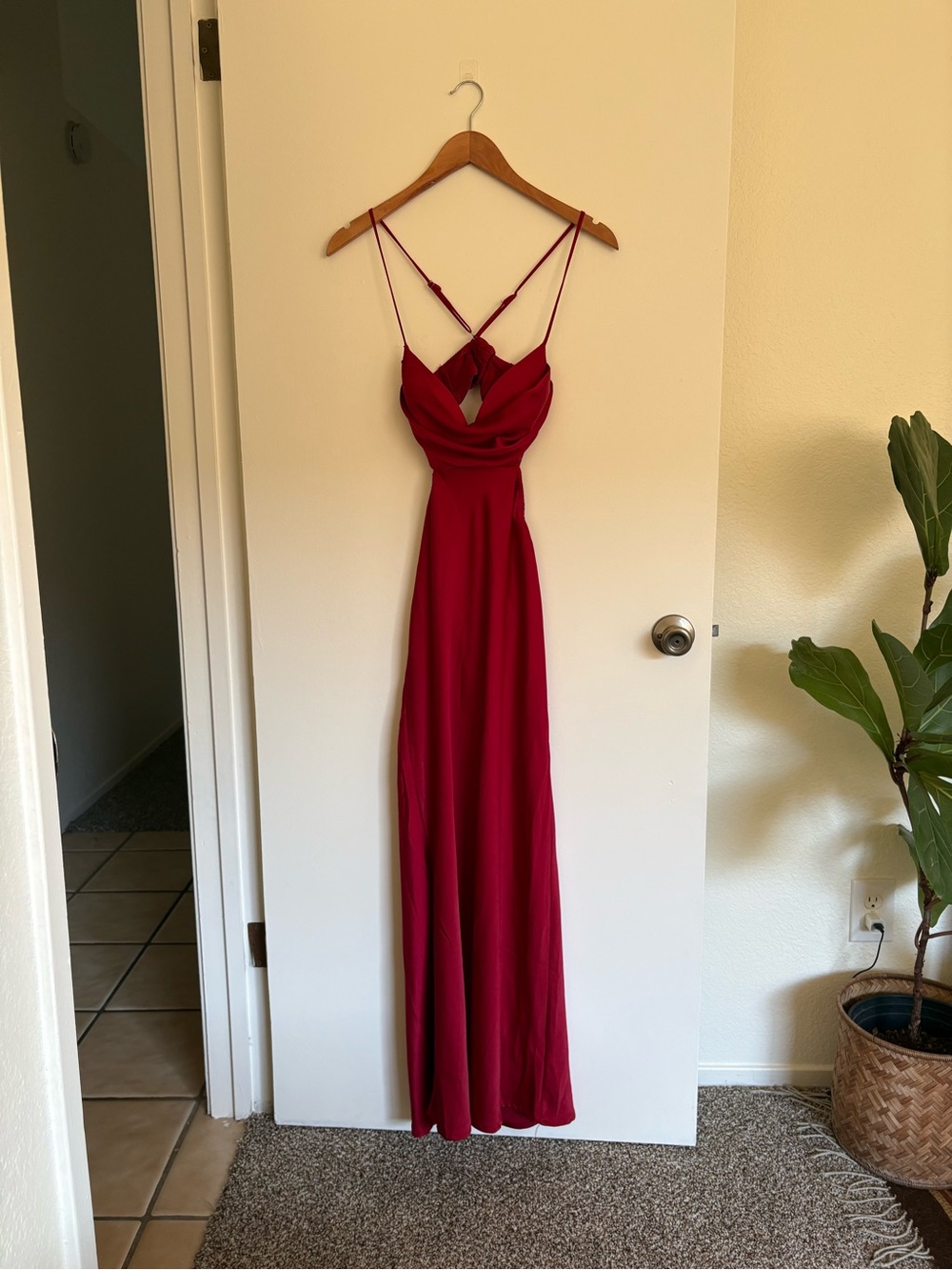 Hello Molly Red Cutout Slip Dress